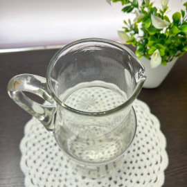 Кувшин для холодных напитков. Стекло с алмазной гранью "Цветы". Винтаж, СССР. Картинка 2